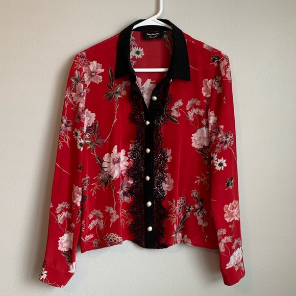 Moulin Rouge Floral & Lace Blouse LAST CHANCE - Picture 4 of 5